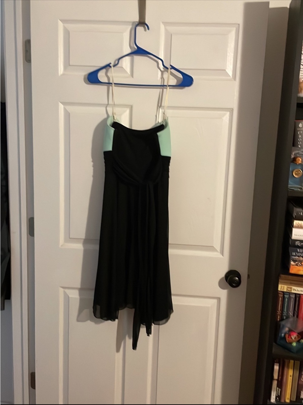 Crystal Doll Mint and Black Spaghetti Strap Cocktail Dress - Picture 2 of 6
